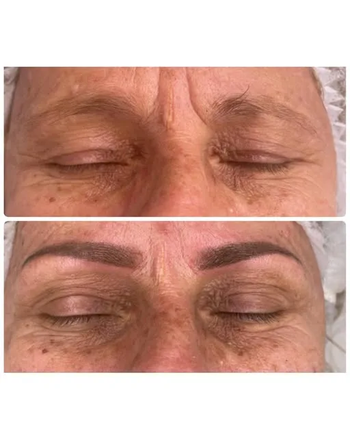Diseño y micropigmentación de cejas, resultado final